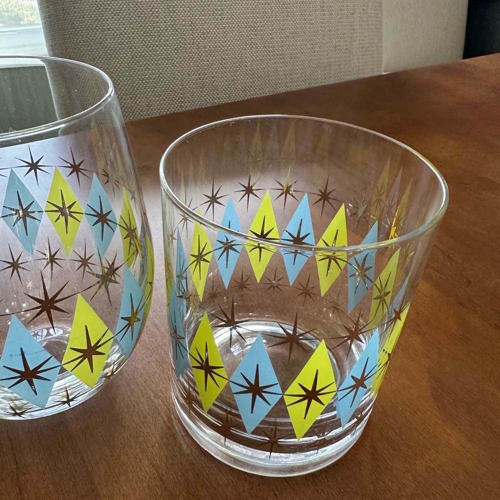 Retro Geometric Glassware Set - Picture 3 of 4